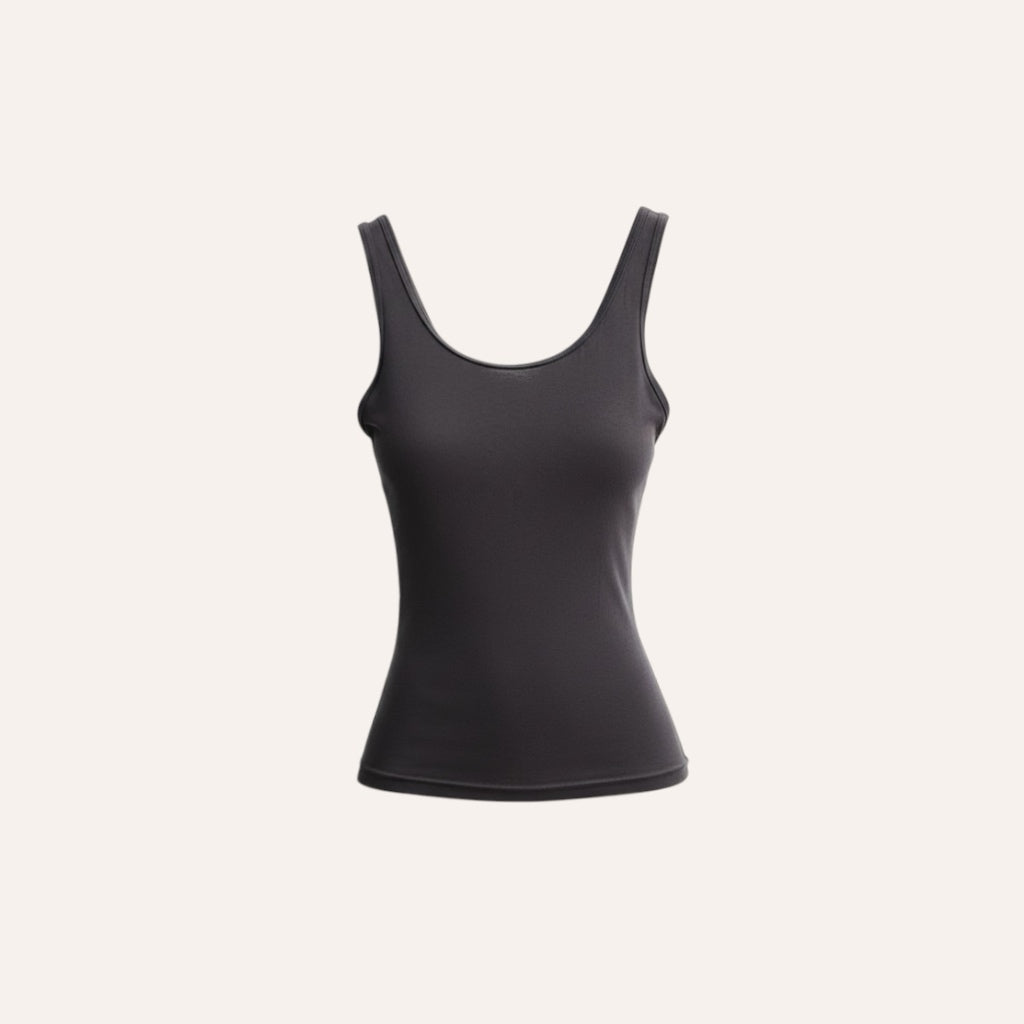 SILK BLEND TANK — CHARCOAL