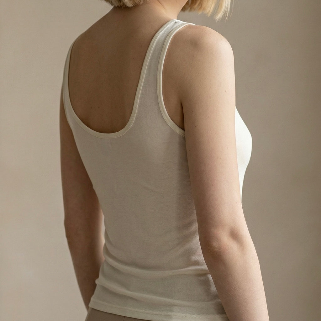 Silk Blend Tank — Cream