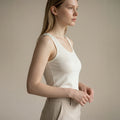 Silk Blend Tank — Cream