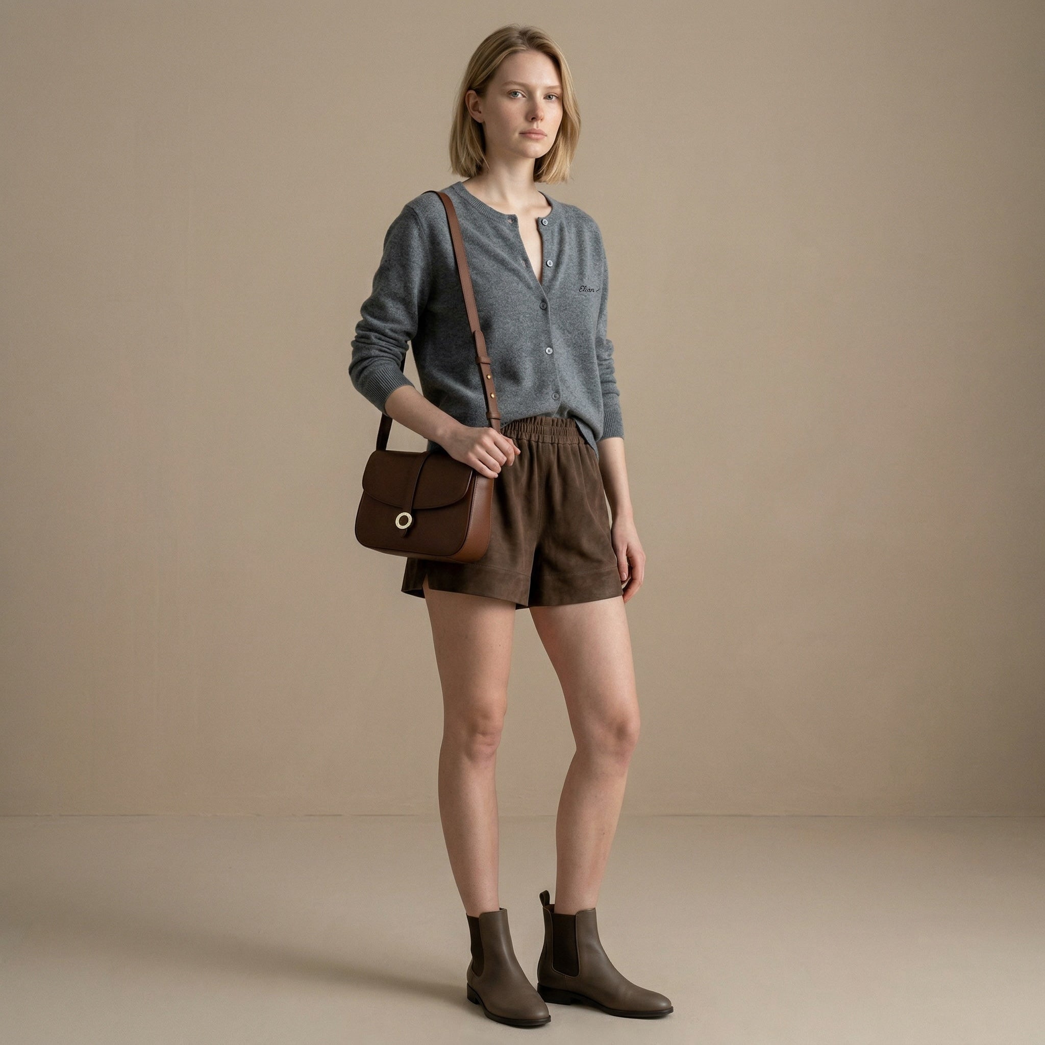 THE ELIAN CARDIGAN — GREY