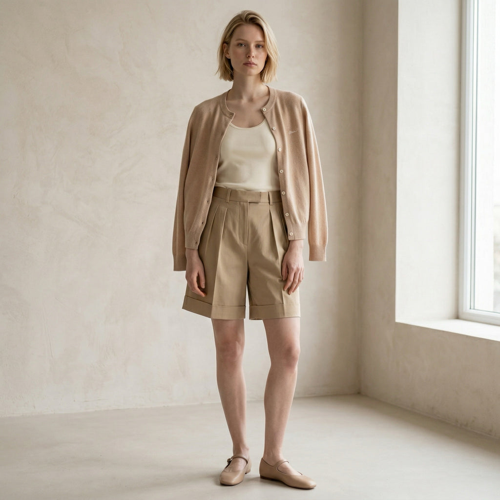 THE ELIAN CARDIGAN — SAND