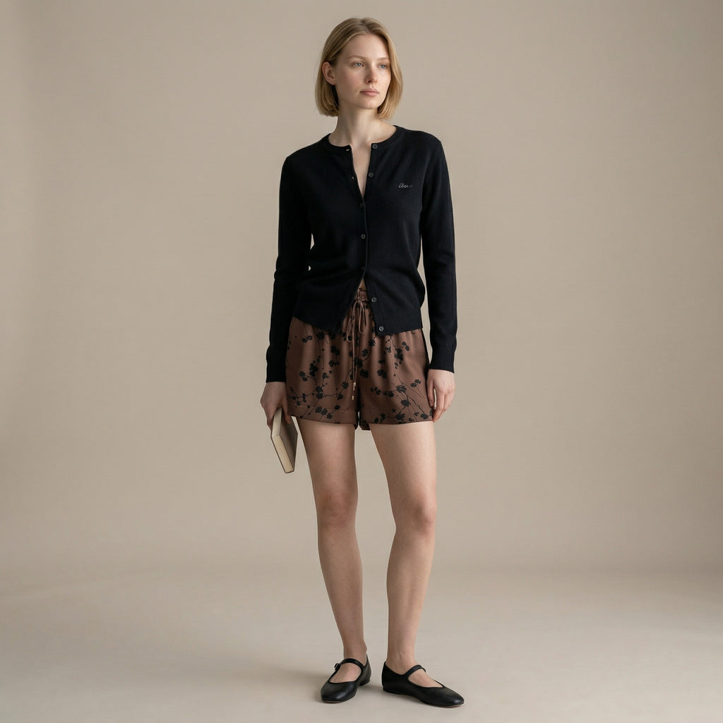 SILK SHORT — COCOA BLOSSOM