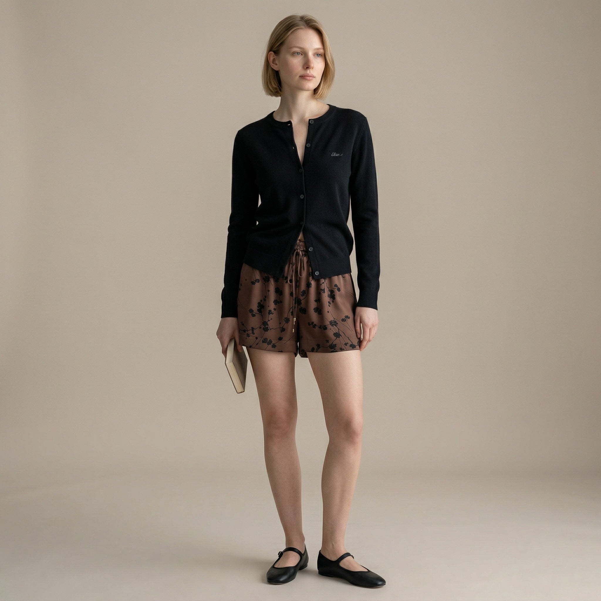 SILK SHORT — COCOA BLOSSOM
