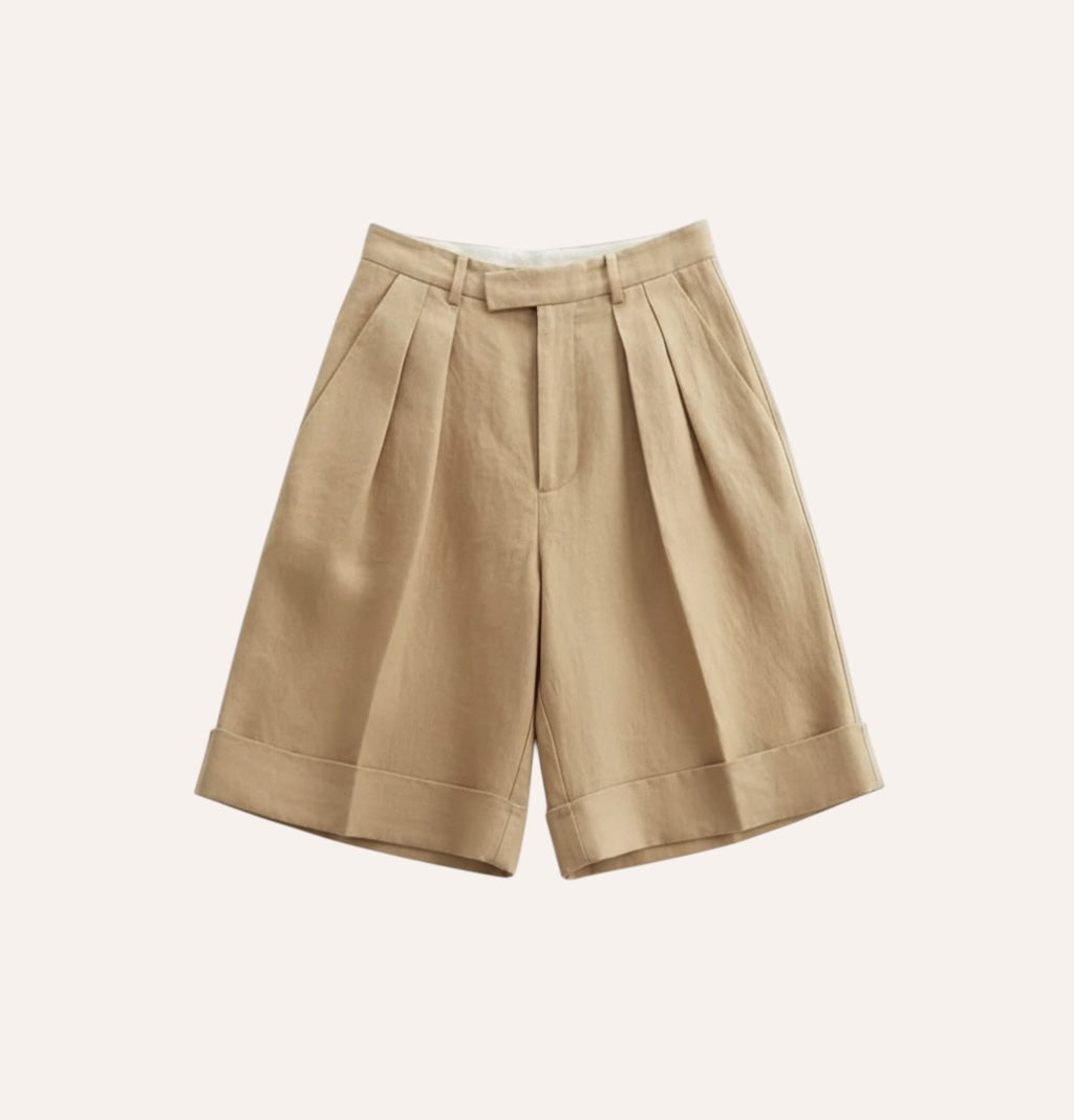 FRENCH LINEN SHORT — SAND