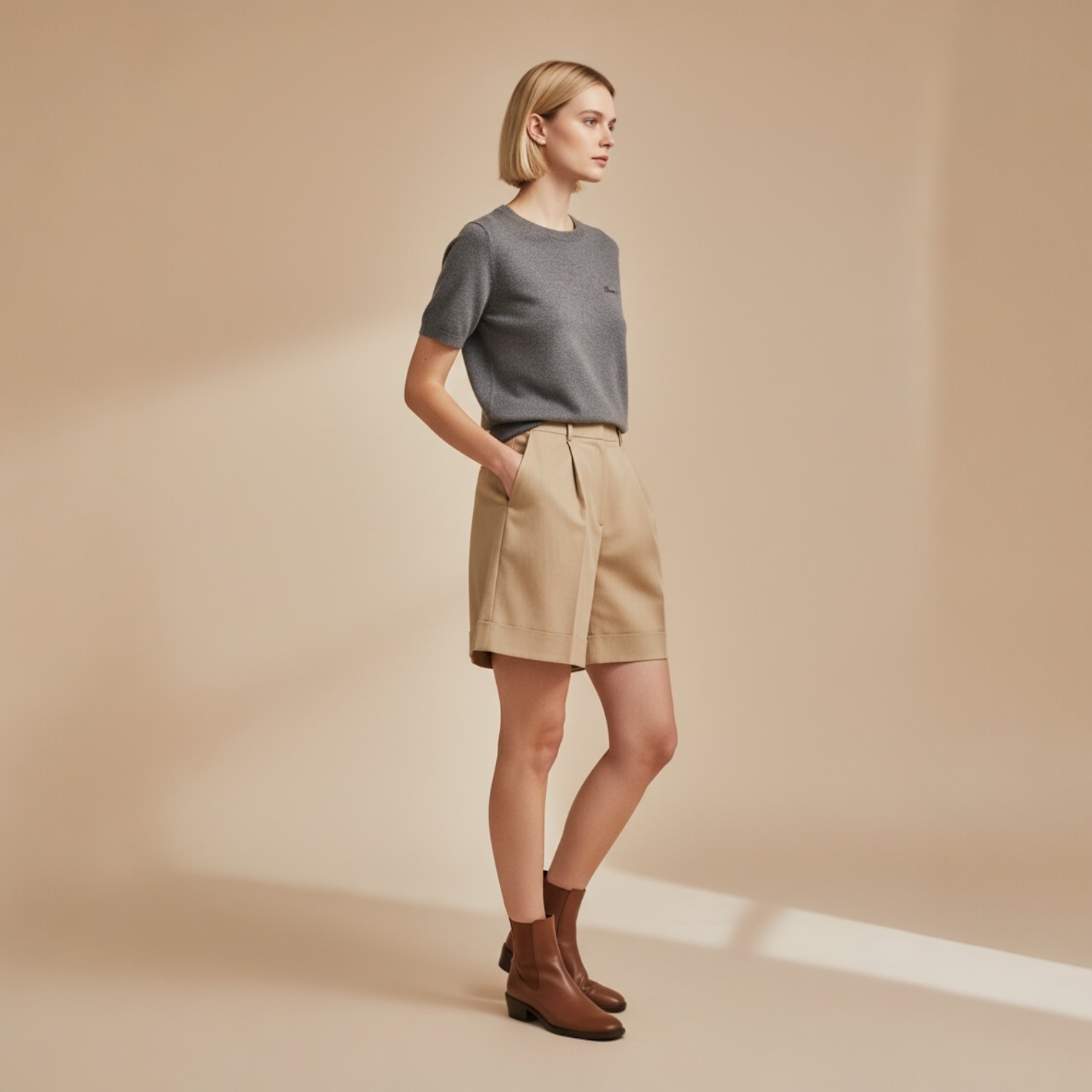 FRENCH LINEN SHORT — SAND