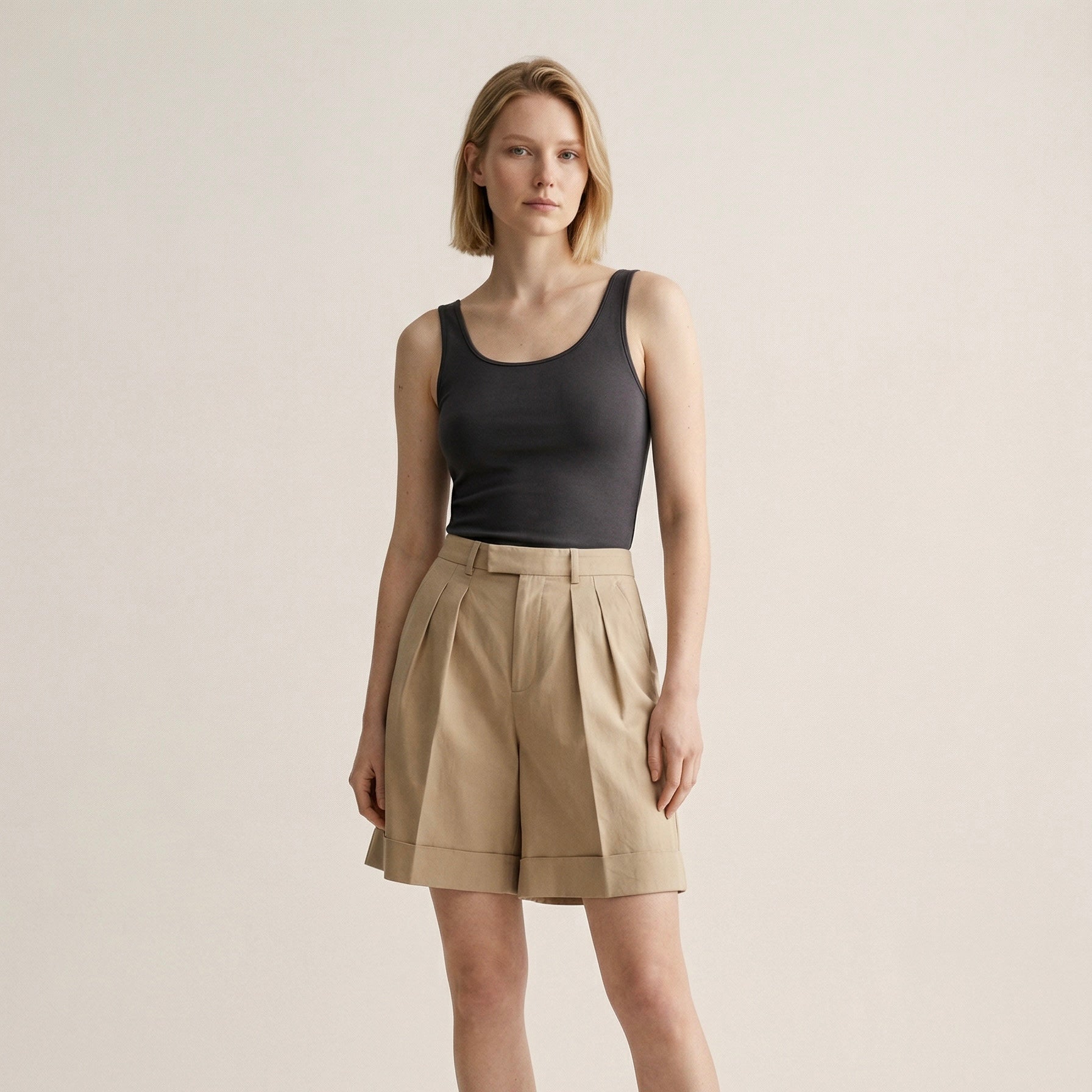 FRENCH LINEN SHORT — SAND