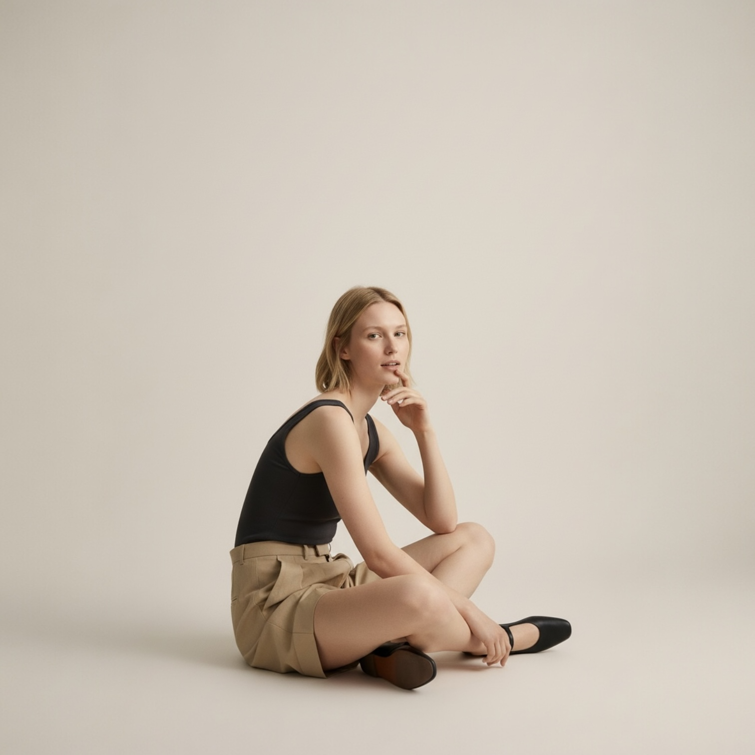 FRENCH LINEN SHORT — SAND