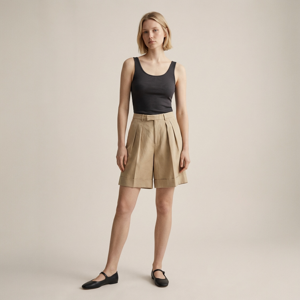 FRENCH LINEN SHORT — SAND