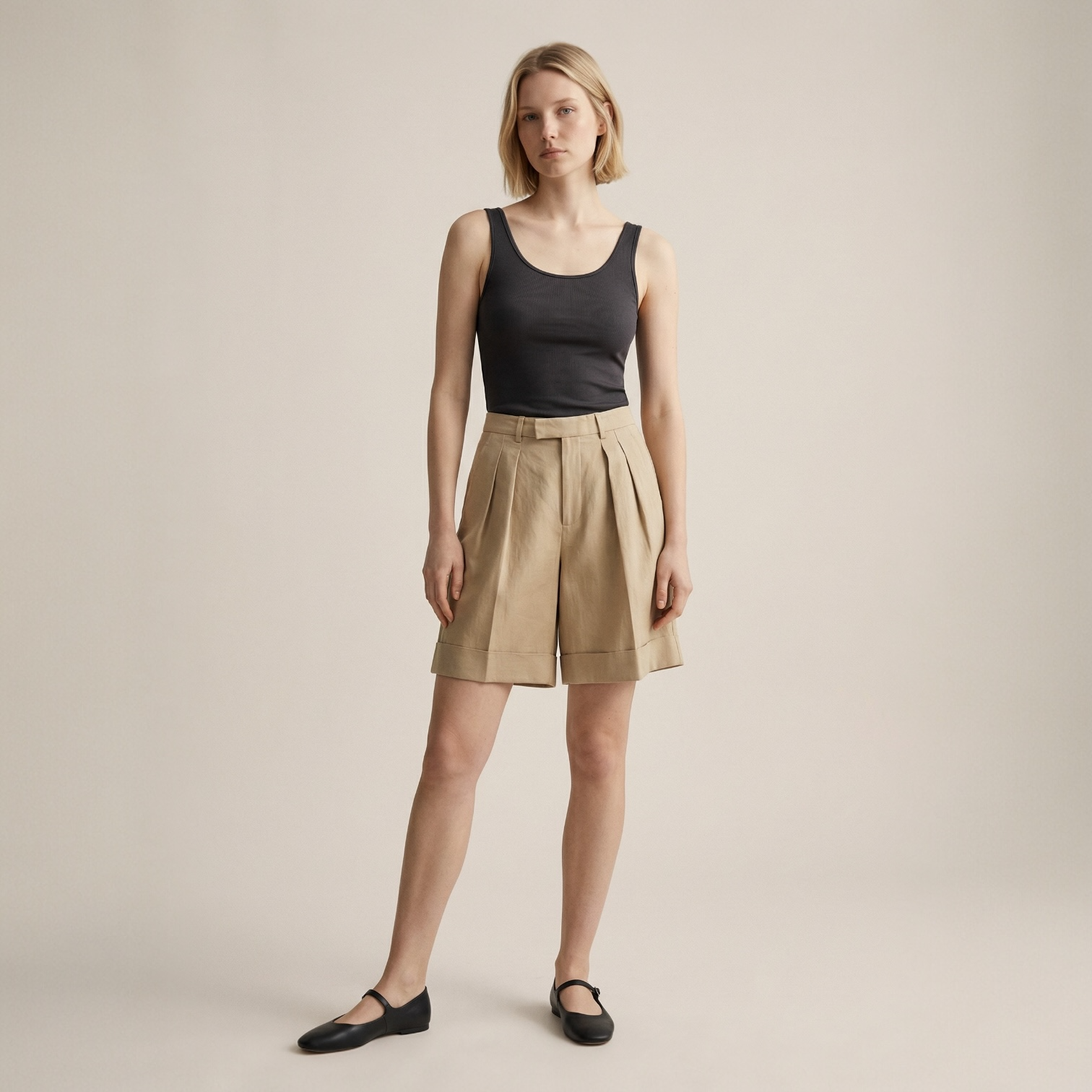 FRENCH LINEN SHORT — SAND