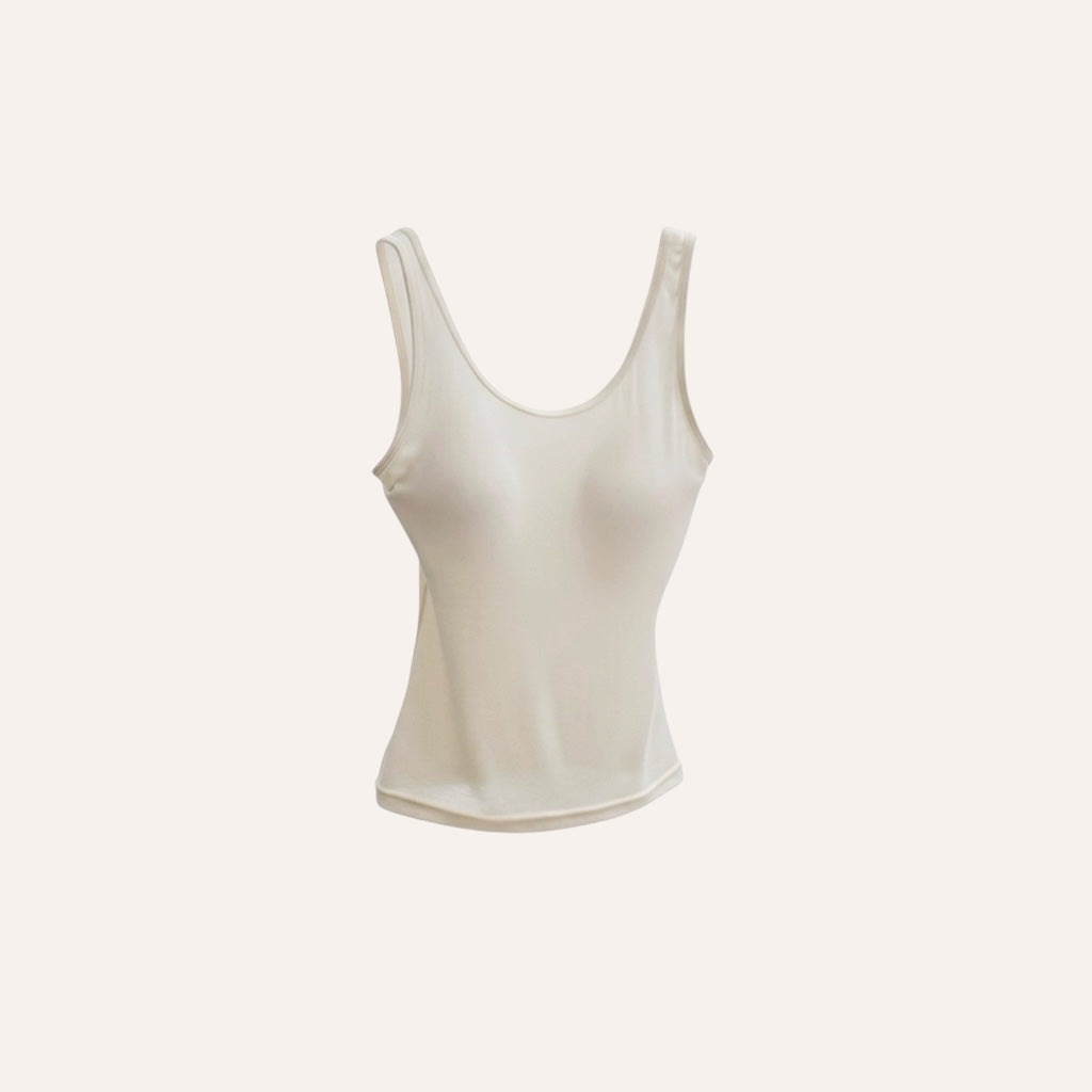 Silk Blend Tank — Cream