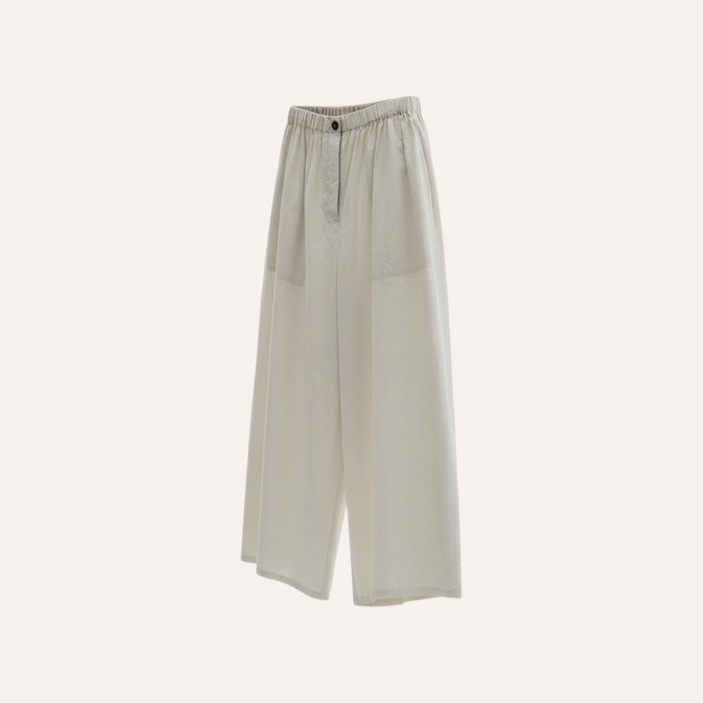 PIMA COTTON TROUSER — CHALK