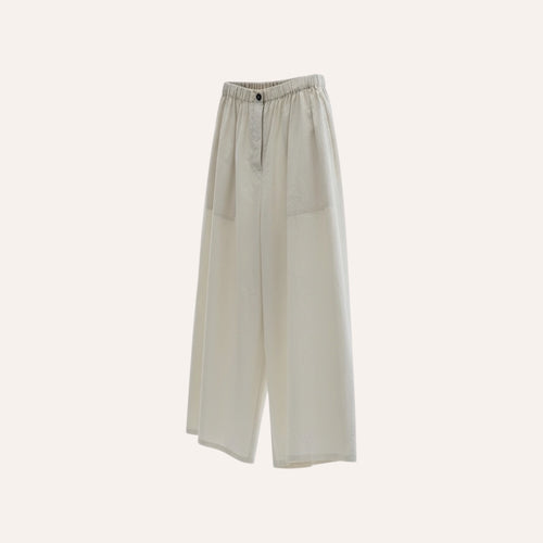 PIMA COTTON TROUSER — CHALK