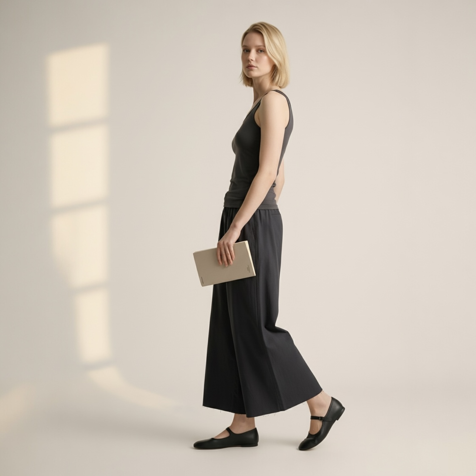 PIMA COTTON TROUSER — NOIR