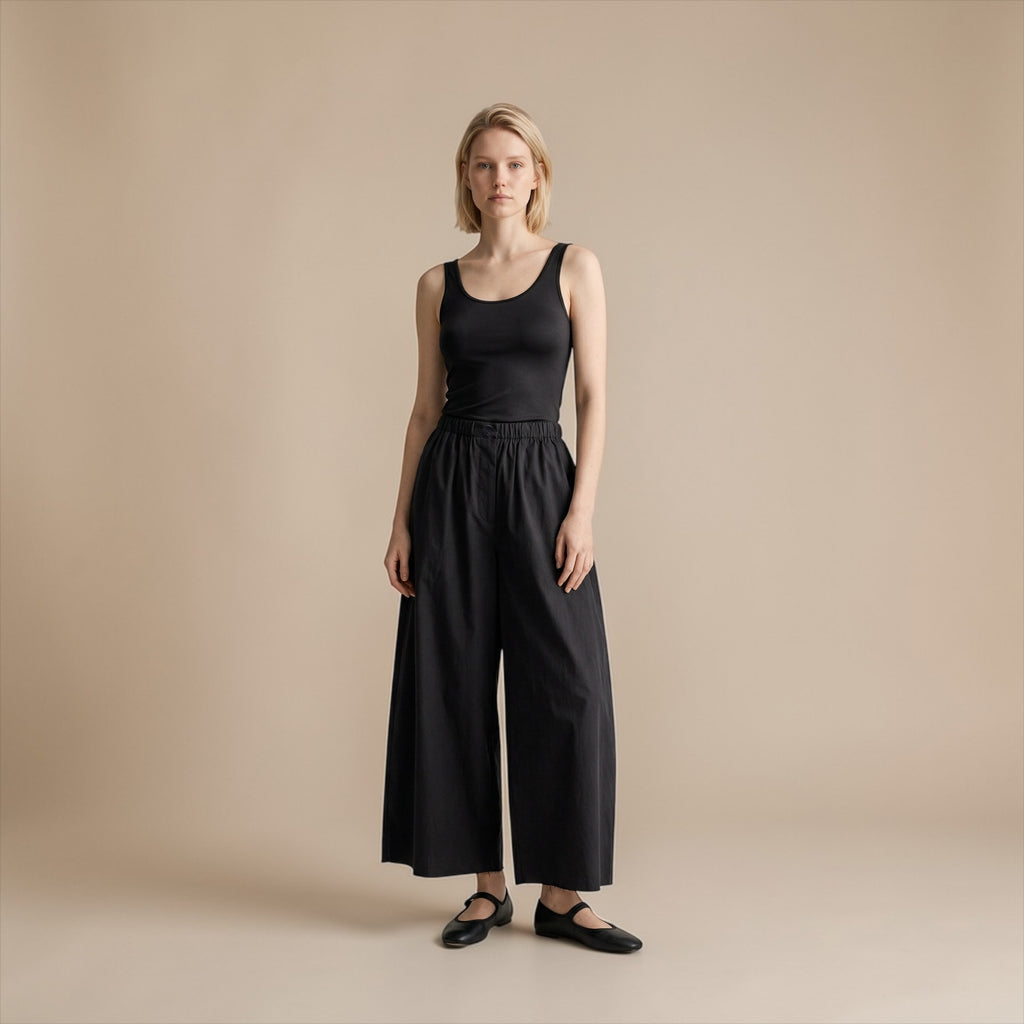 PIMA COTTON TROUSER — NOIR