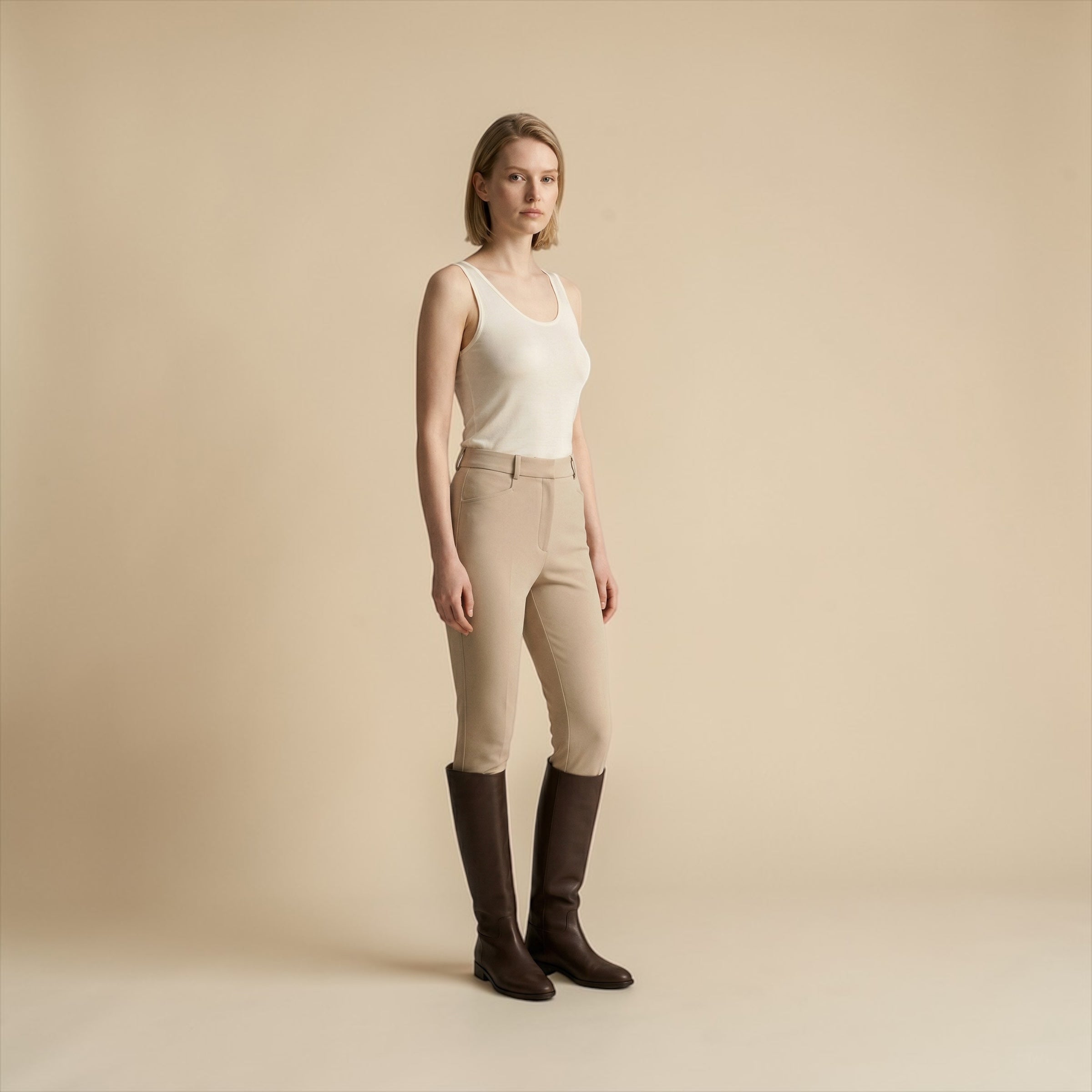 Silk Blend Tank — Cream