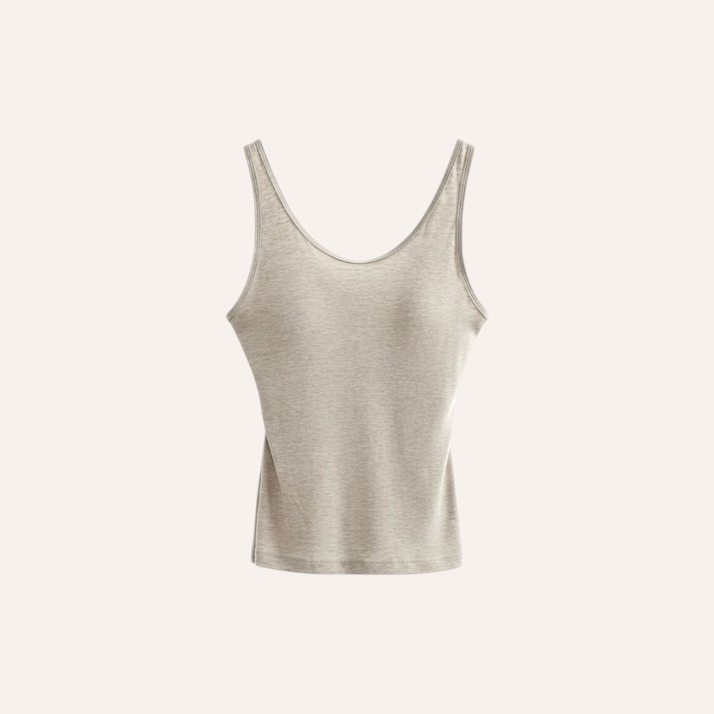 Silk Blend Tank — Oat