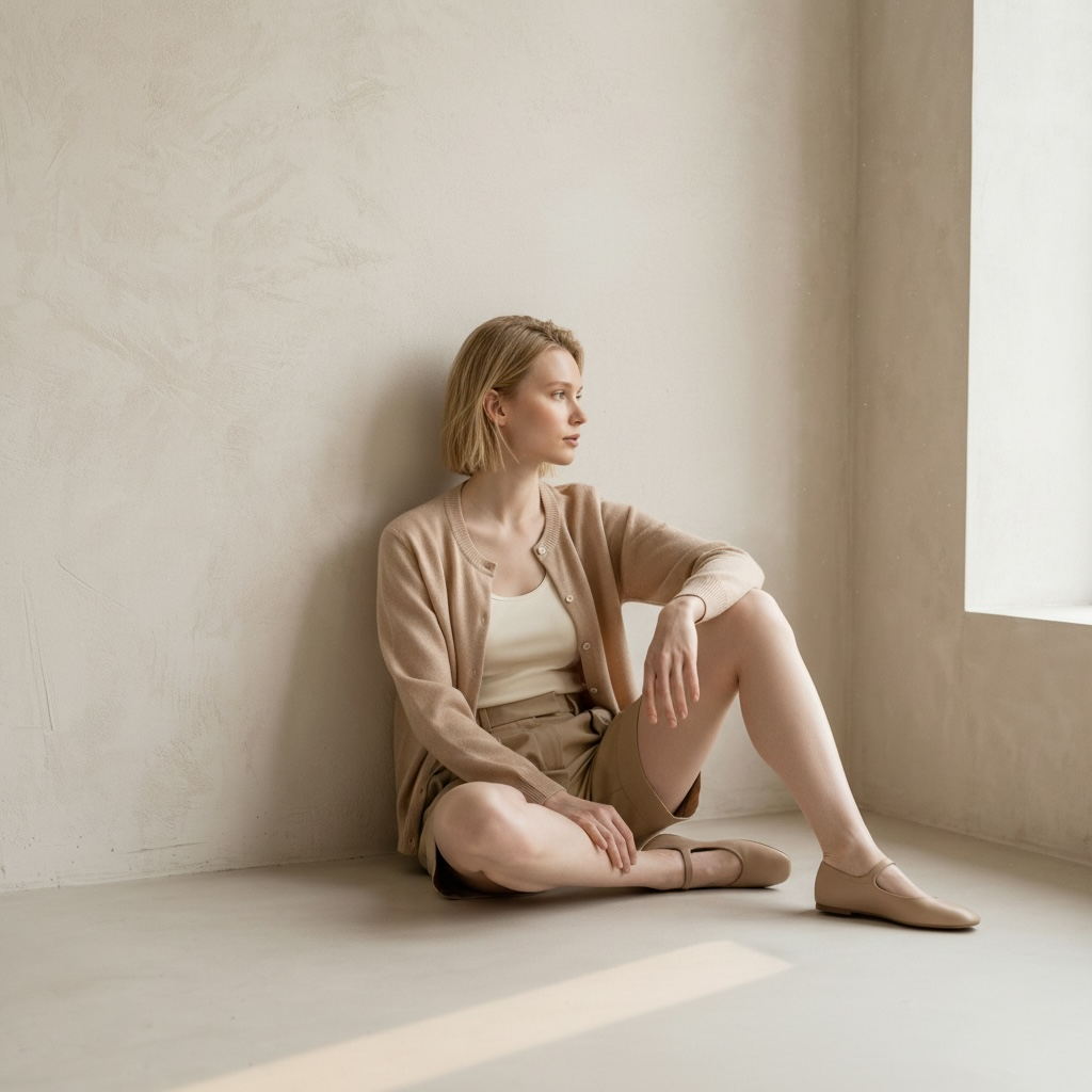 THE ELIAN CARDIGAN — SAND
