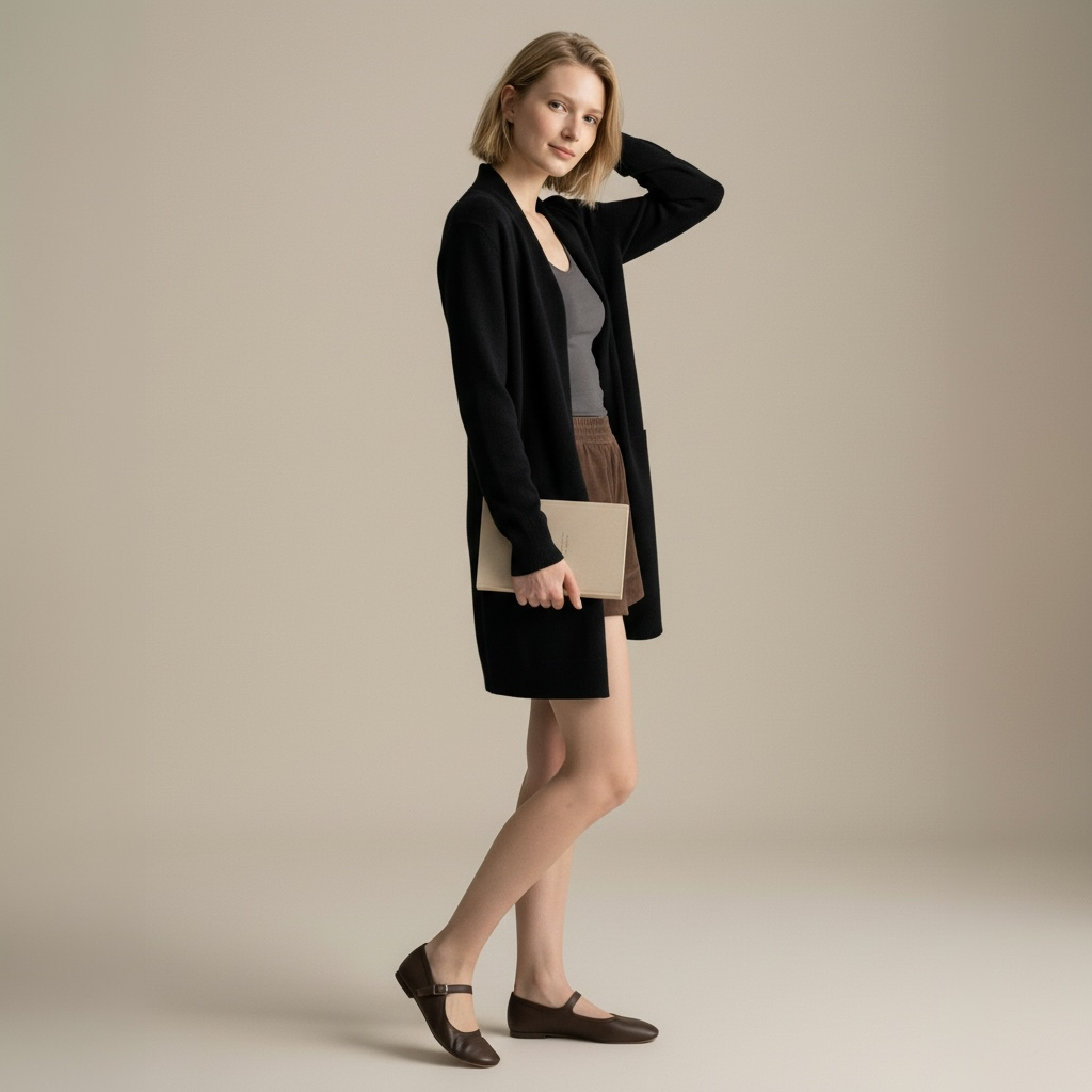CASHMERE CARDIGAN — NOIR